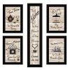 "Kitchen Friendship Collection" 5-Piece Vignette By Trendy Decor 4U, Black Frame