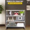 VEVOR Stainless Steel Shelving 60x18.5 Inch 4 Tier Adjustable Shelf Storage Unit Stainless Steel Heavy Duty Shelving for Kitchen Commercial Office Gar
