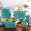 20-Piece Food Storage Set with BPA-Free Plastic Containers and Lids, Breezy Blossom