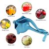 Manual Citrus Juicer; Heavy Duty Hand Press Lemon Squeezer; Metal Aluminum Alloy Juice Squeezer for Lime Orange Apple Fruit (Blue)