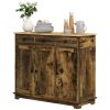 HOMCOM 40" Storage Cabinet Sideboard, Large Kitchen Buffet Table with Muti Drawers & Adjustable Shelf, Brown