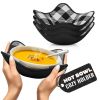 4 Piece Microwave Bowl Holder Set 7.5 x7.5 inch Microwave Bowl Holders for Hot Food Black and White Checkered Fabric for Safe & Easy Handling Machine