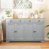 HOMCOM Modern Sideboard, Buffet Cabinet with Storage Drawers, Adjustable Shelves for Living Room, Dining Room, Entryway, Gray