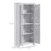 HOMCOM 72" Kitchen Pantry Cabinet Freestanding 4-Door Organizer with Adjustable Shelves White