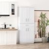 HOMCOM Modern Kitchen Pantry Cabinet Storage with with 4 Doors, Drawer and 3 Adjustable Shelves for Dining Room, White|