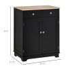 HOMCOM 2-Door Sideboard Buffet Cabinet, Kitchen Cabinet, Coffee Bar Cabinet with Adjustable Shelf & 2 Drawers for Dining Room, Hallway, Black