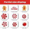 9 Sheets Red Gingerbread Man Window Clings Merry Christmas Party Window Decoration Red Peppermint Candy Lollipop Cane Gingerbread Pattern Window Decal