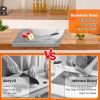 Stainless Steel Cutting Board with Lip for Kitchen Chopping Boards for Countertop Large Metal Cutting Board over Sink Suitable for Meat Fruits Vegetab