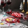 Christmas Candy Glass Plate, Christmas Theme Serving Tray for Holiday Desserts, Cookies & Candy Display, Festive Party Bowl