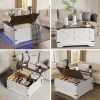 36" Farmhouse Coffee Table with Lift-Top, USB Charging Station & Hidden Storage - Sturdy Wooden Base,
