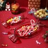 Christmas Candy Glass Plate, Christmas Theme Serving Tray for Holiday Desserts, Cookies & Candy Display, Festive Party Bowl